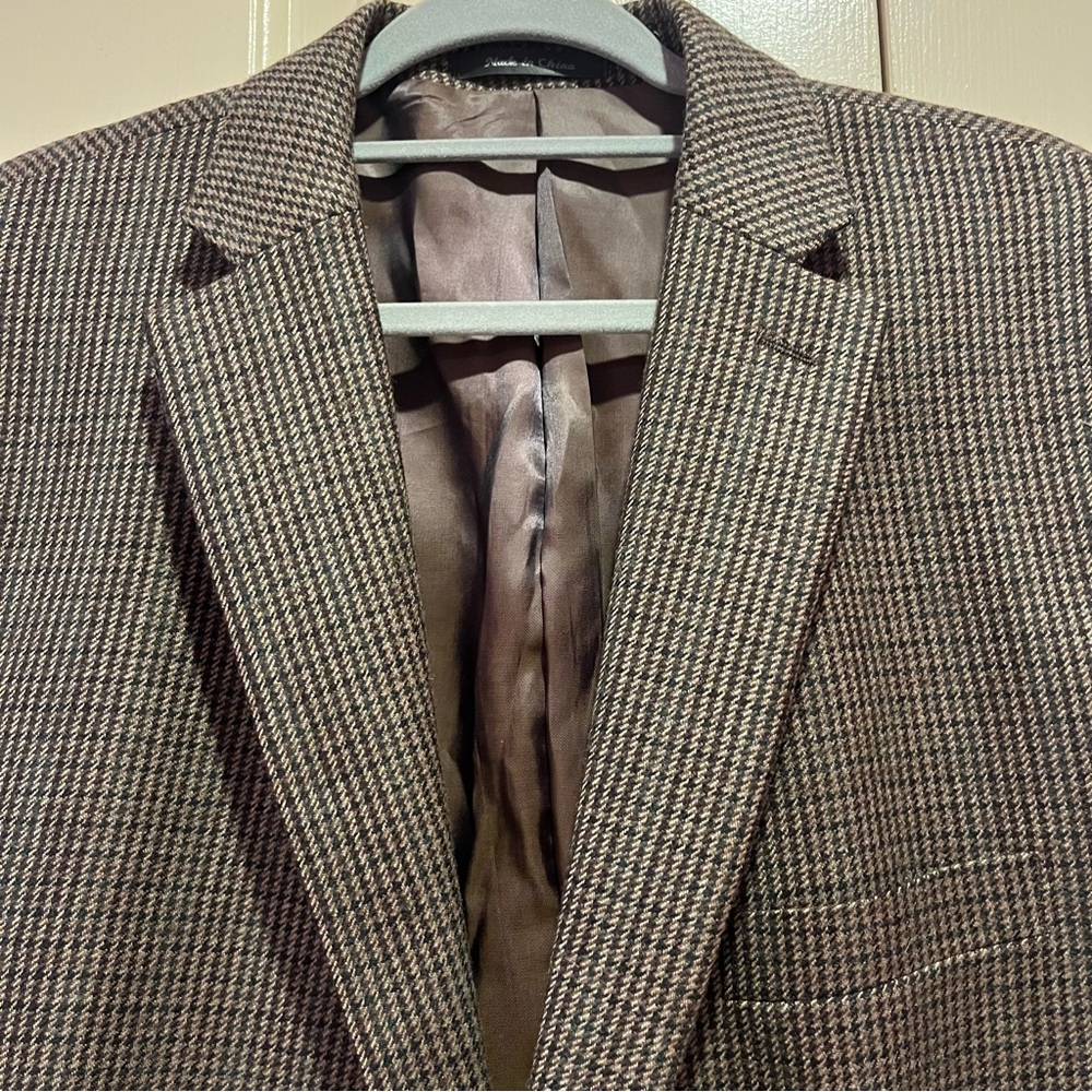 Ralph Lauren Wool Houndstooth Blazer Men’s 48R Brown